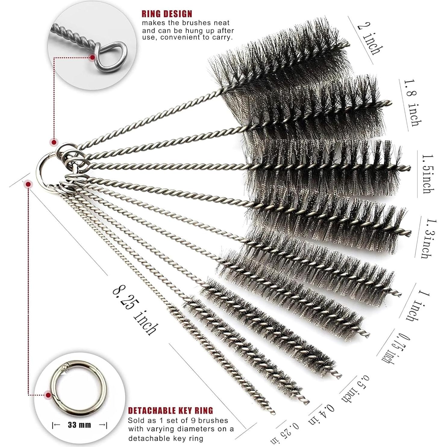 Juego de Cepillos de Limpieza Ctsyuqoo 9 Piezas Acero Inoxidable