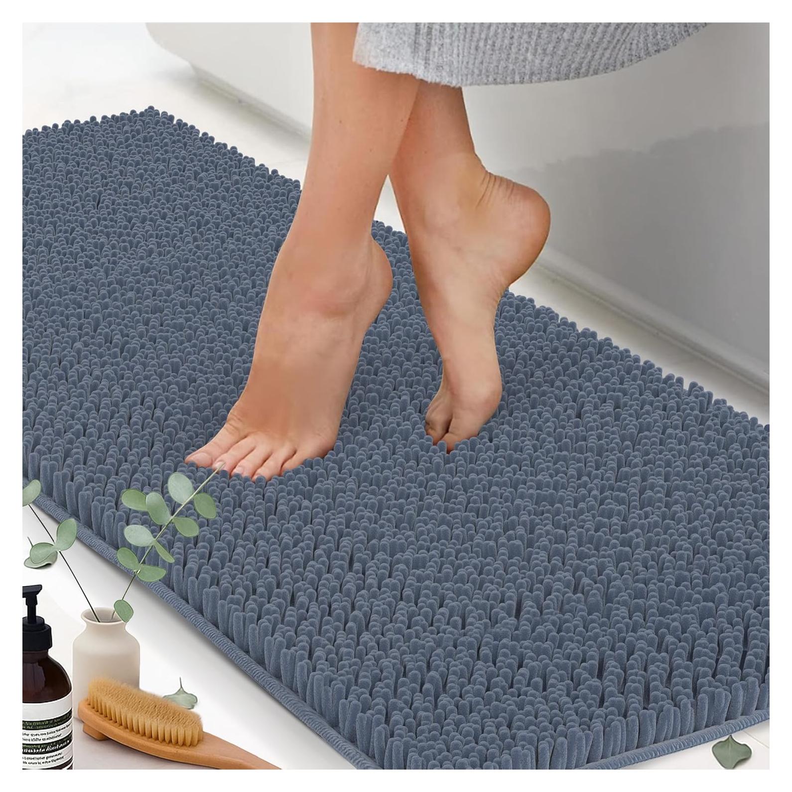 Alfombra de baño ITSOFT Chenilla Gris 59x21 cm Antideslizante