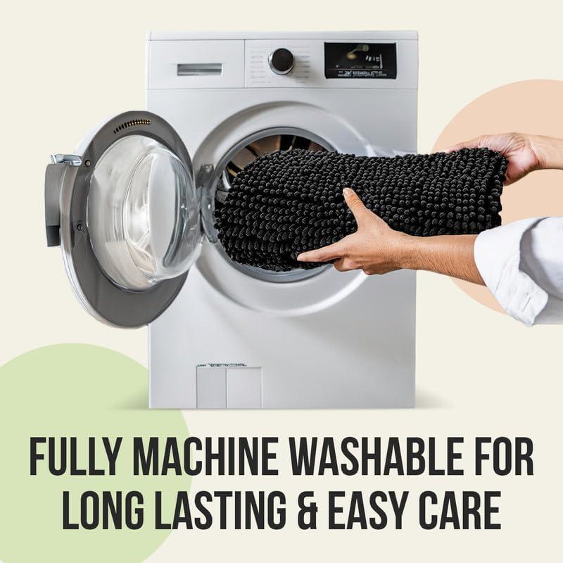 Alfombra de Baño ITSOFT Chenilla Gris 59x21 Antideslizante