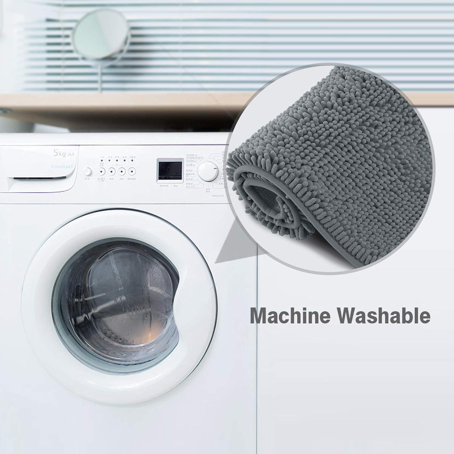 Alfombra de Baño ITSOFT Chenilla Gris 59x21 Antideslizante