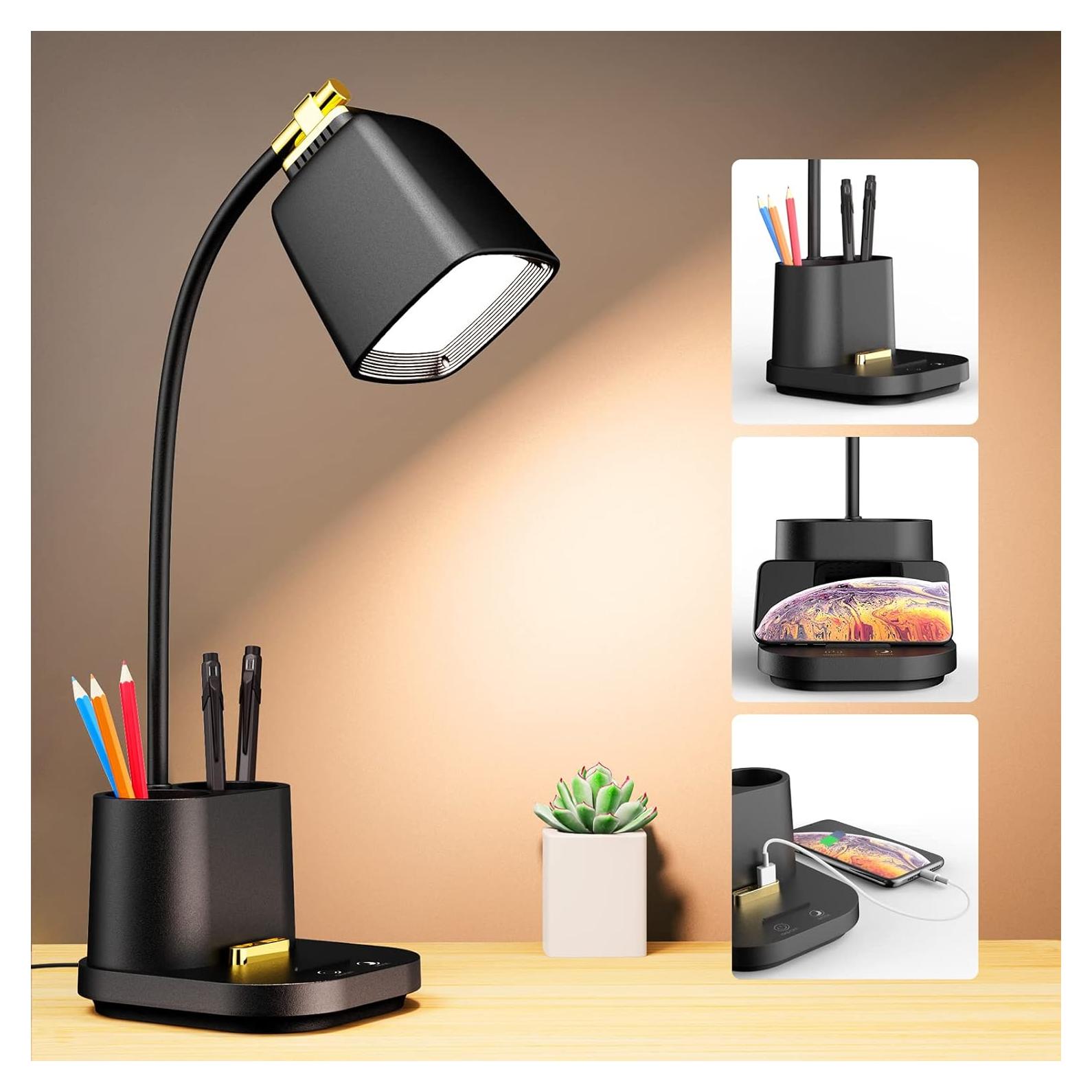 Lámpara de Escritorio LED GONDSILY T23 con Carga USB 3 Modos