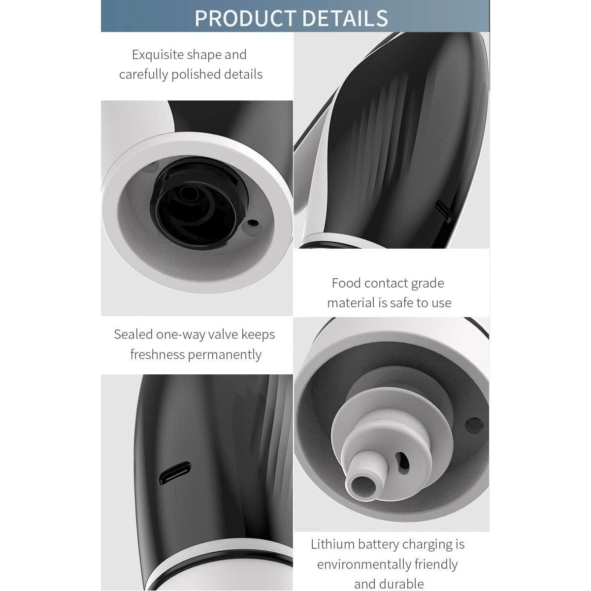 Aerador de Vino Eléctrico ESCLAP KD6 Negro, Carga Rápida