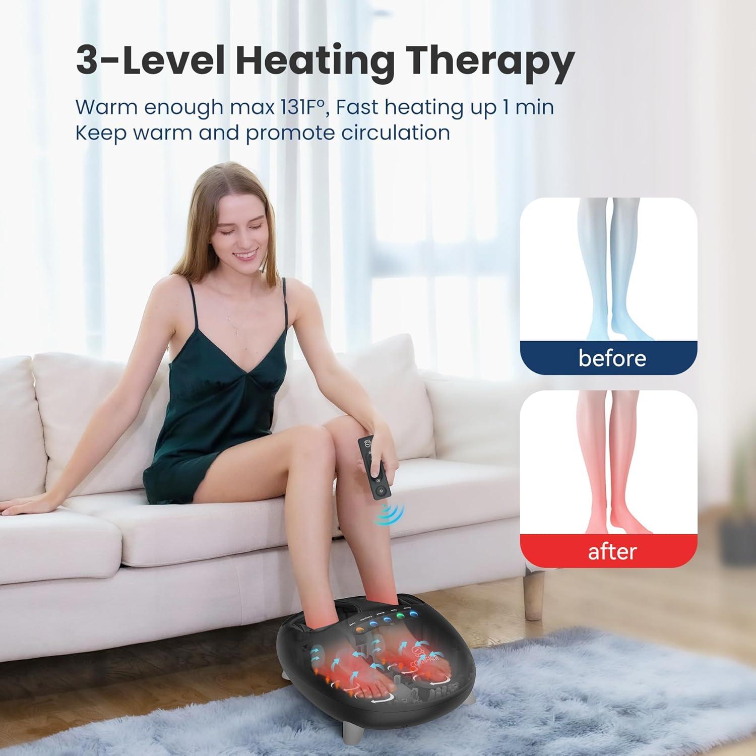 Masajeador de pies Shiatsu COMFIER CF-5332-BLK con calor