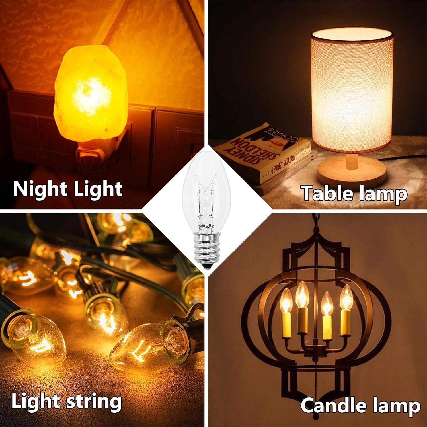 Bombillas de Luz Nocturna E12 4W C7 Paquete de 15 - Clara