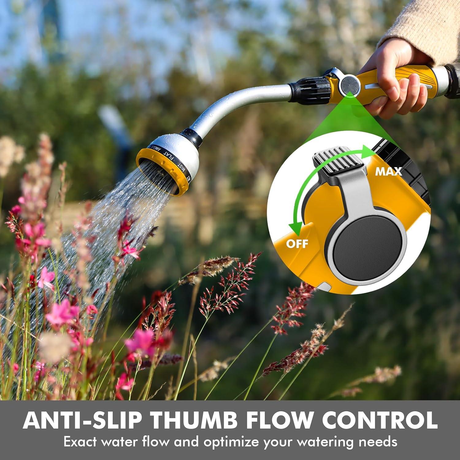 Vara de Riego Restmo Metal Pesada 10 Patrones Amarillo