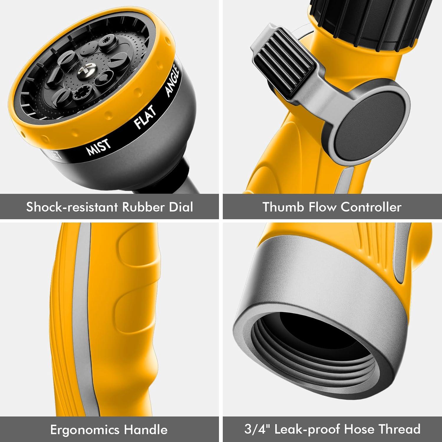 Vara de Riego Restmo Metal Pesada 10 Patrones Amarillo