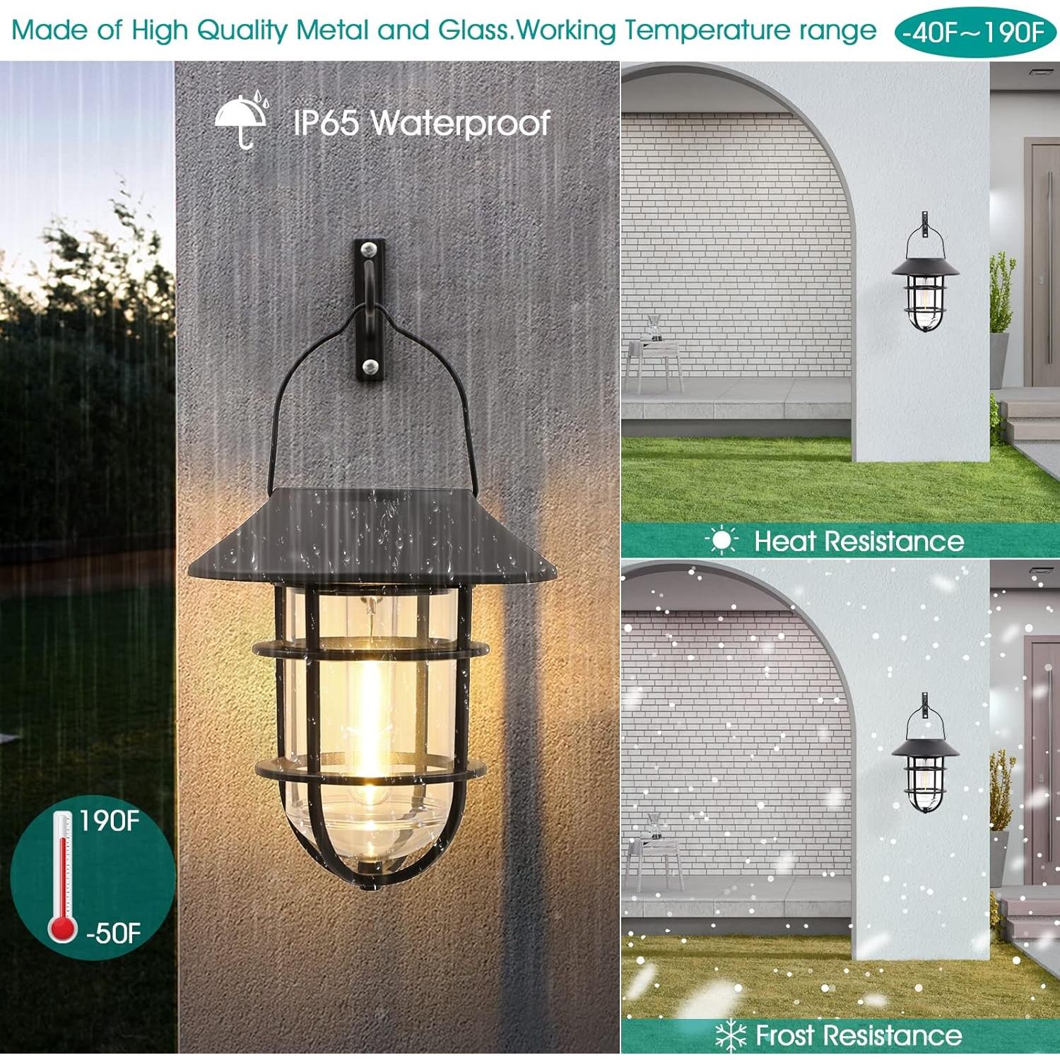 Linterna Solar Colgante Derynome 2 Paquete Impermeable