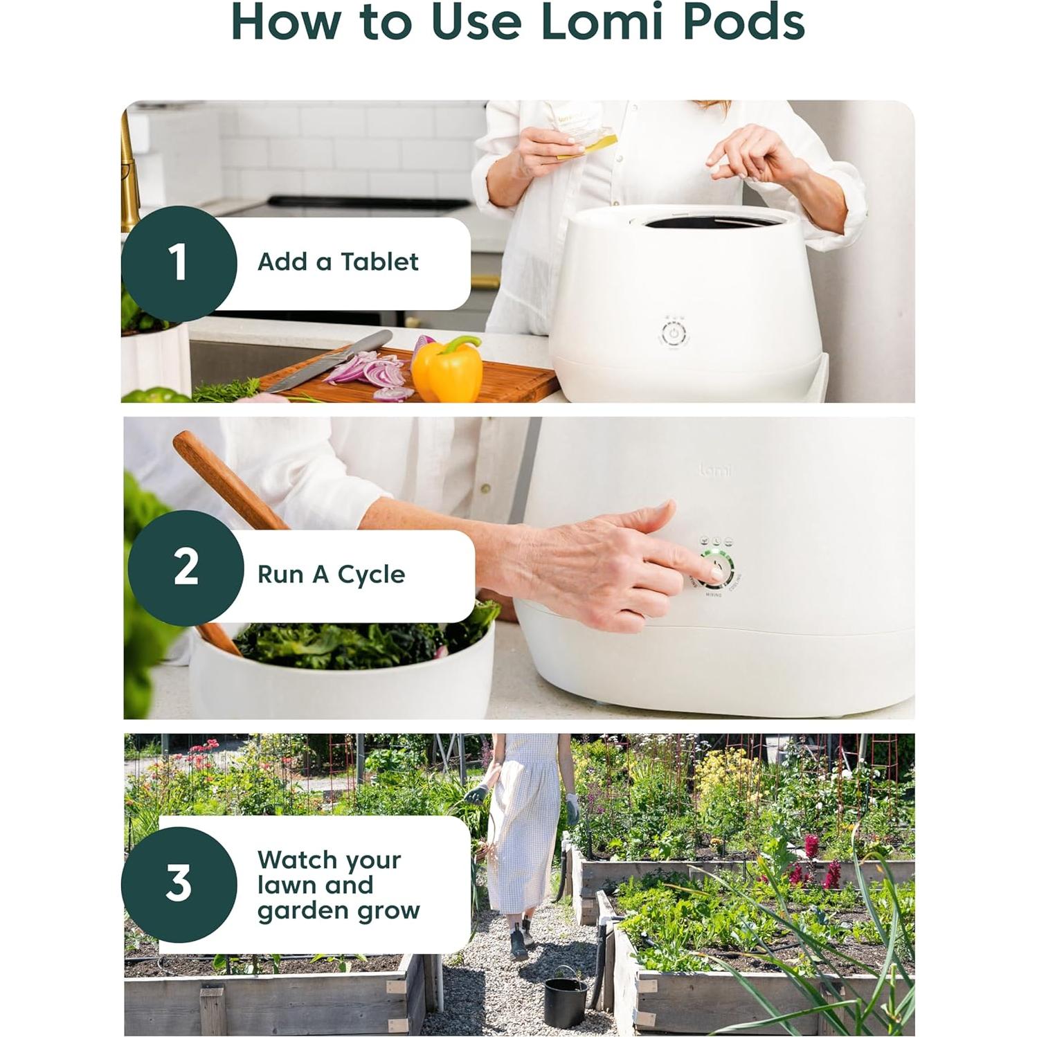 Cápsulas Lomi Pods para Compostaje - 45 Ciclos - Hecho en EE. UU.