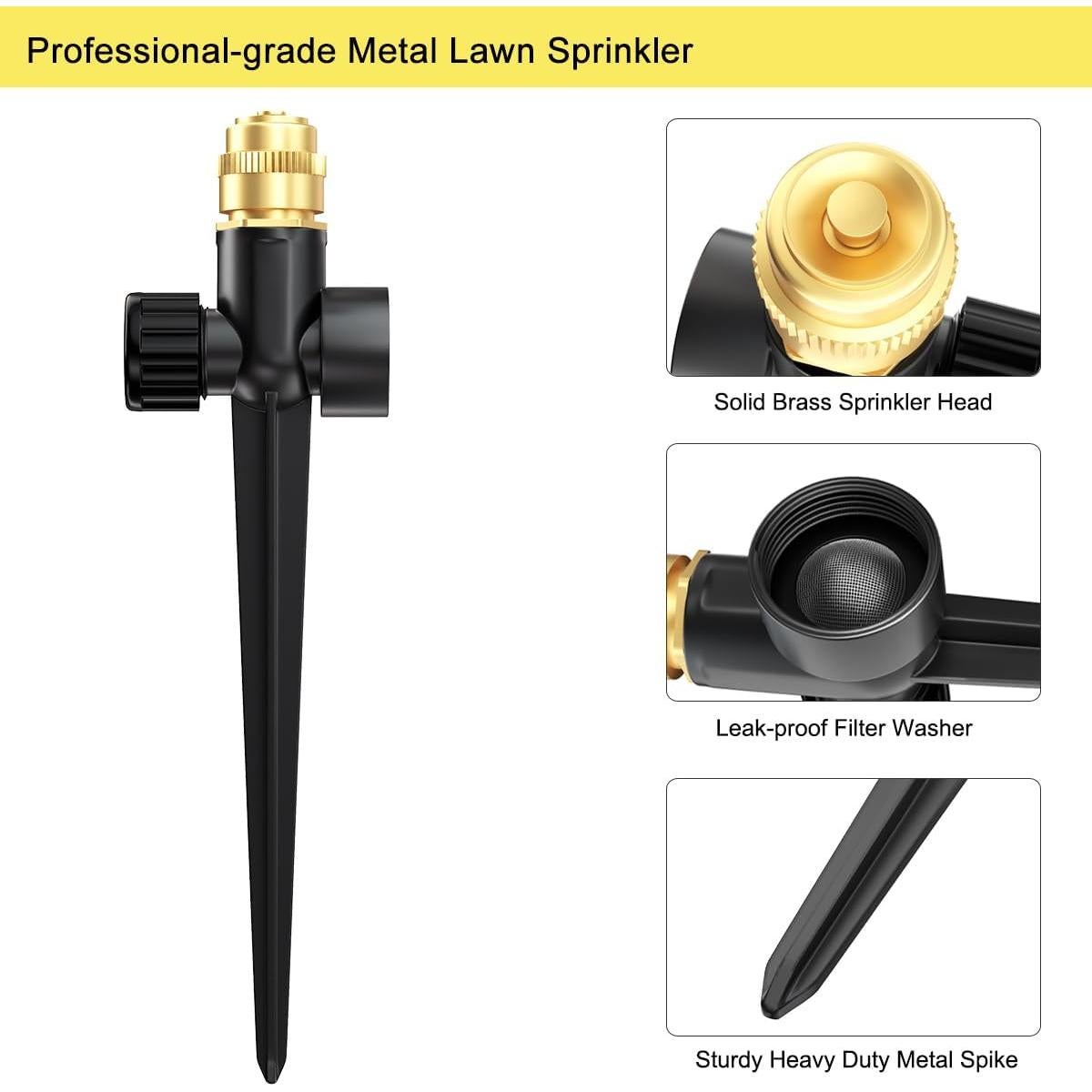 Aspersor de Jardín FANHAO 2 Piezas Ajustable 360° Metal