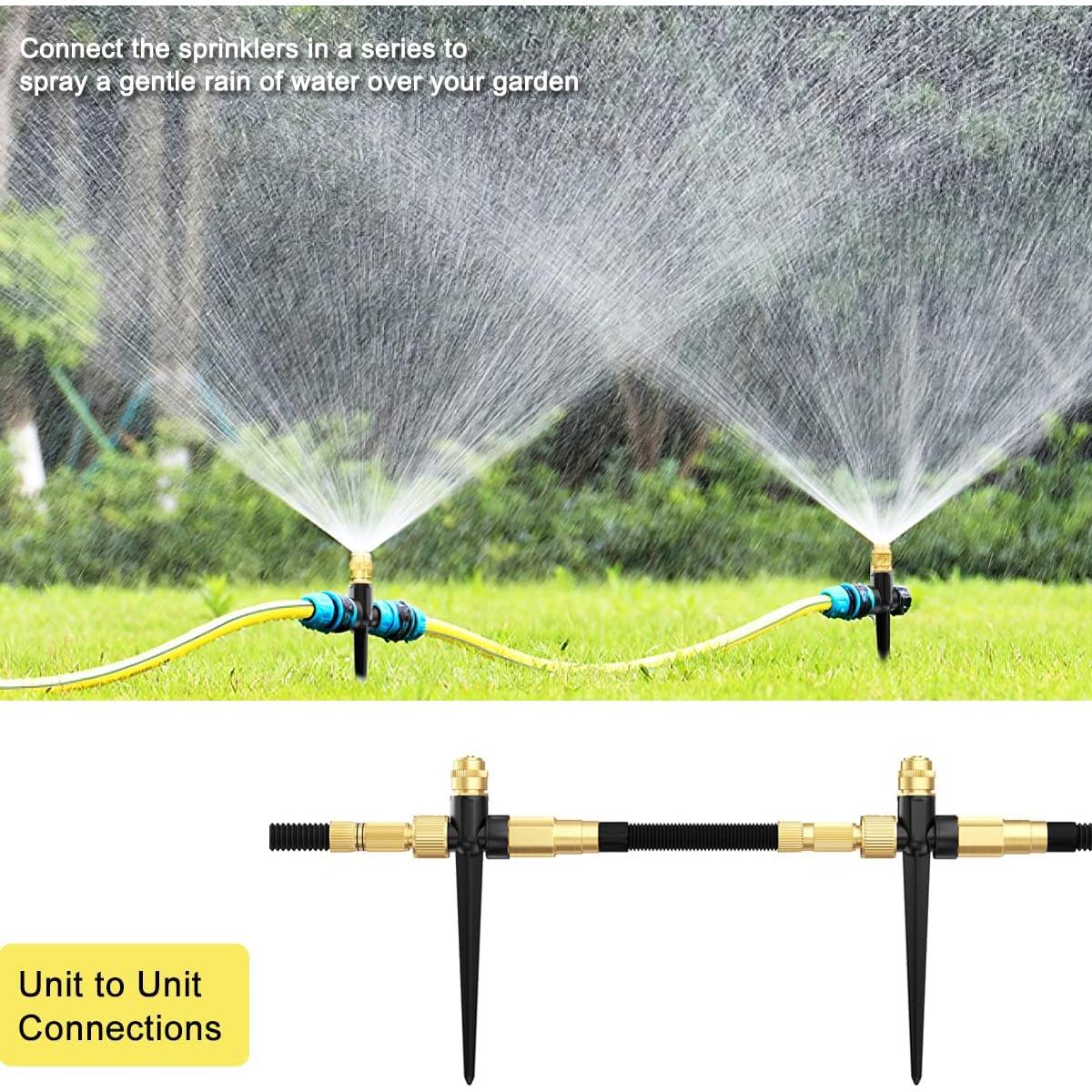 Aspersor de Jardín FANHAO 2 Piezas Ajustable 360° Metal