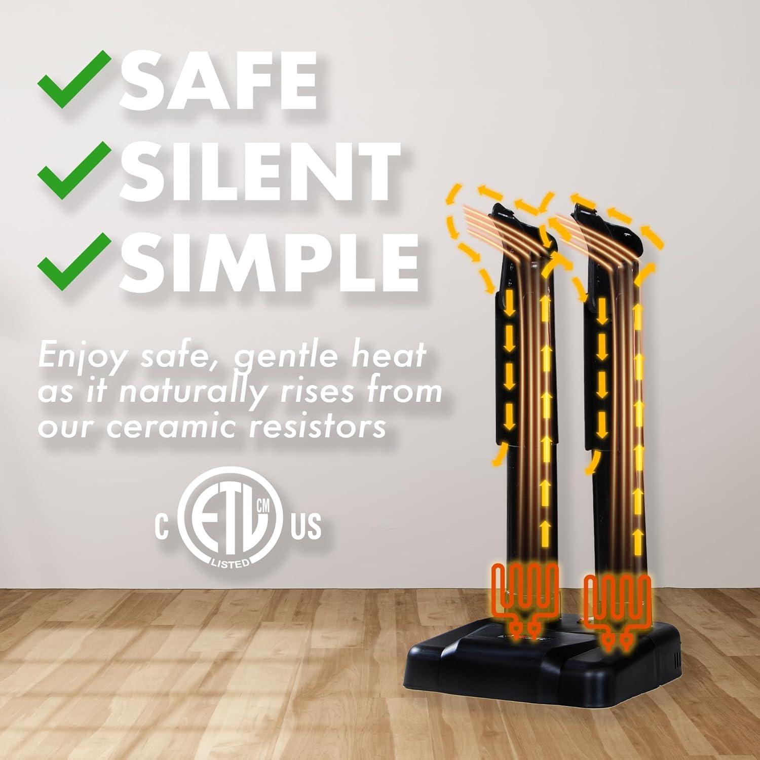 Secador de Botas JobSite Silencioso - Calentador Eficiente 36W