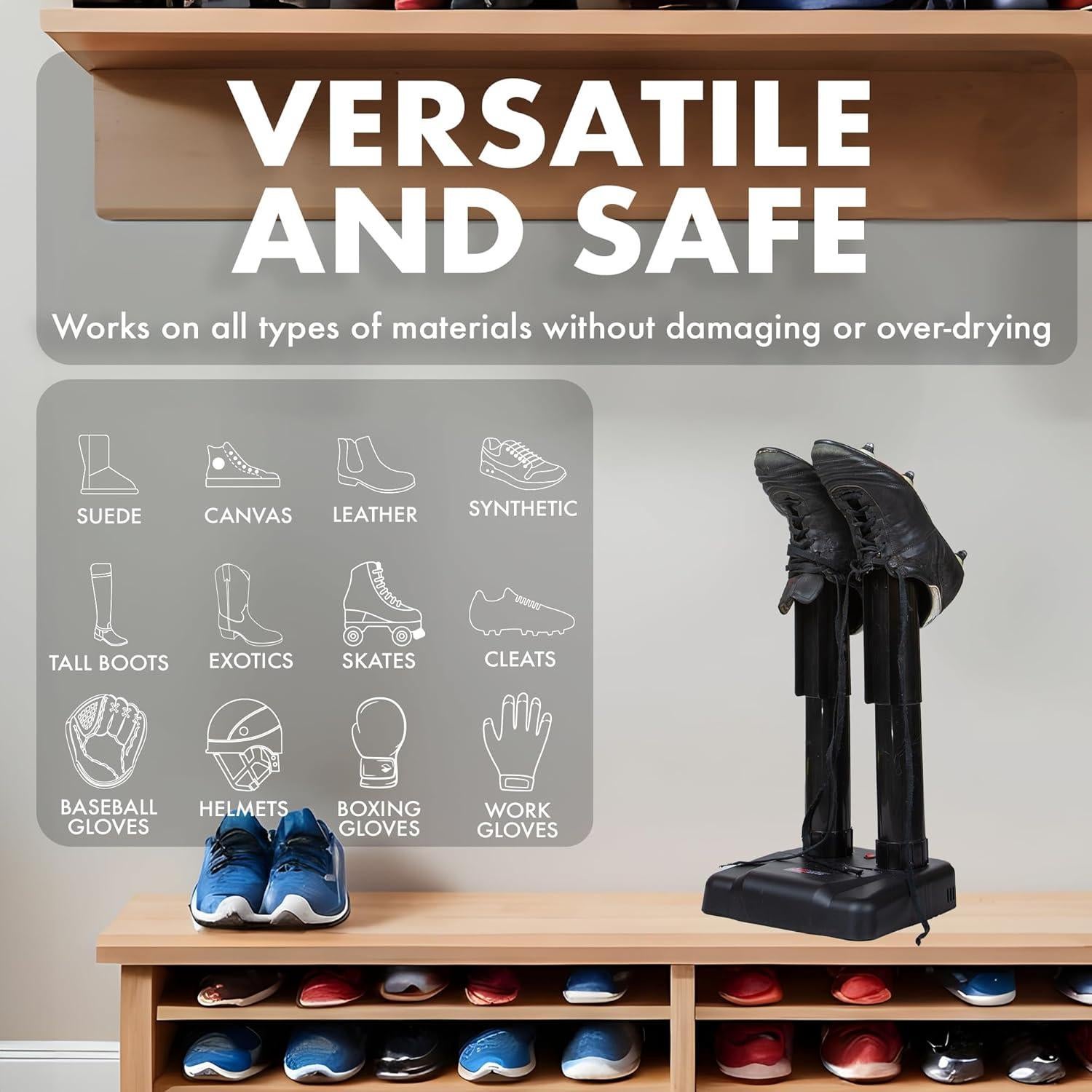 Secador de Botas JobSite Silencioso - Calentador Eficiente 36W