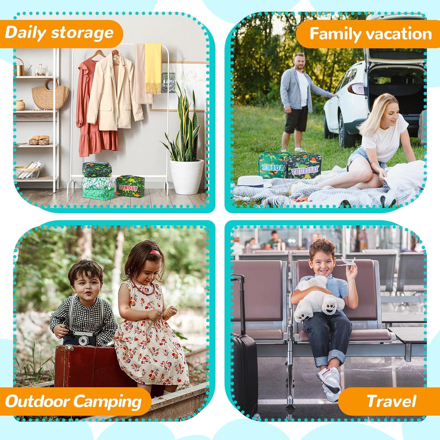 Cubos de Empaque Paterr 7 Pcs para Niños Dinosaurio 22.86x17.02cm