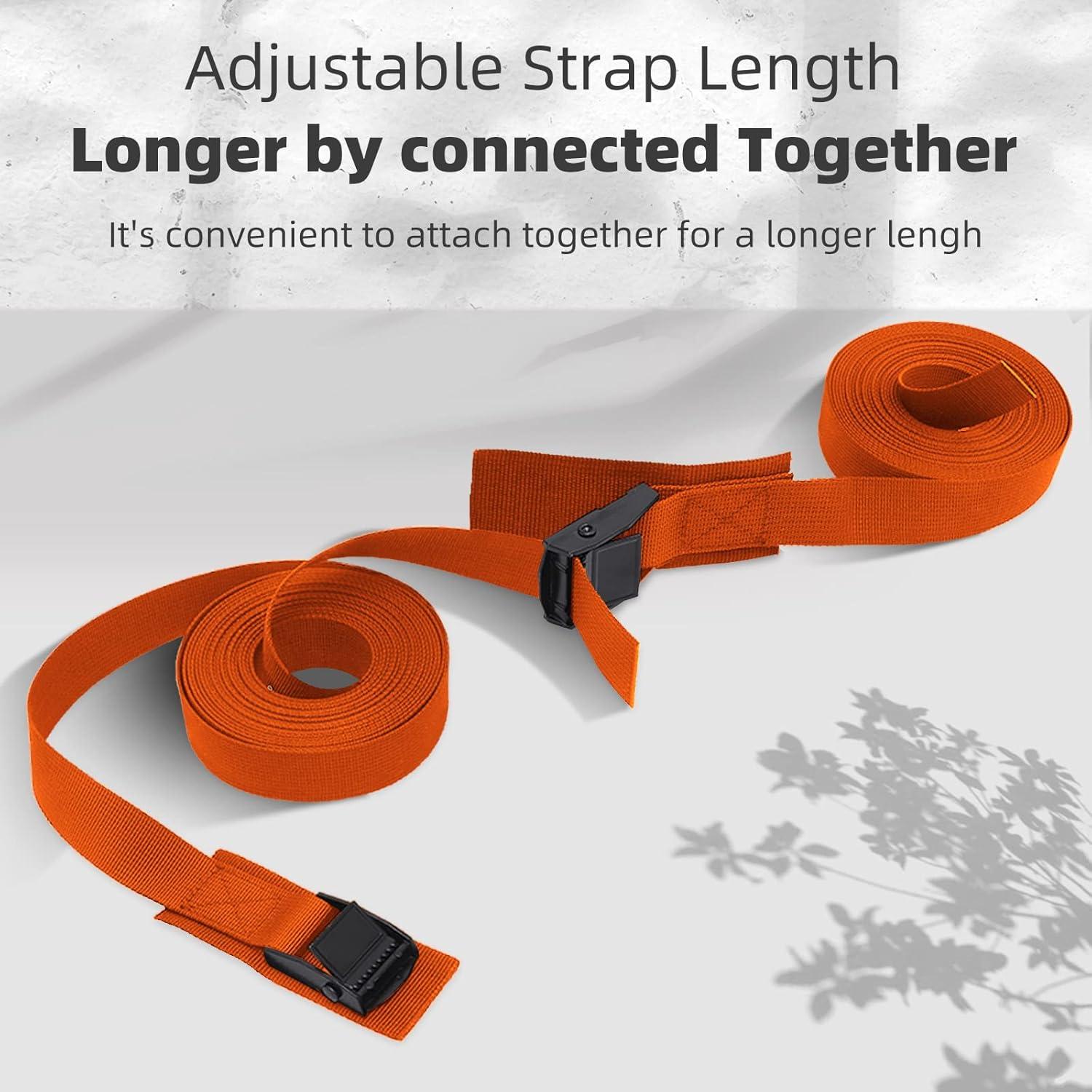 Correas de Amarre Ayifan 2m Naranja 6 Piezas 250kg Ajustables