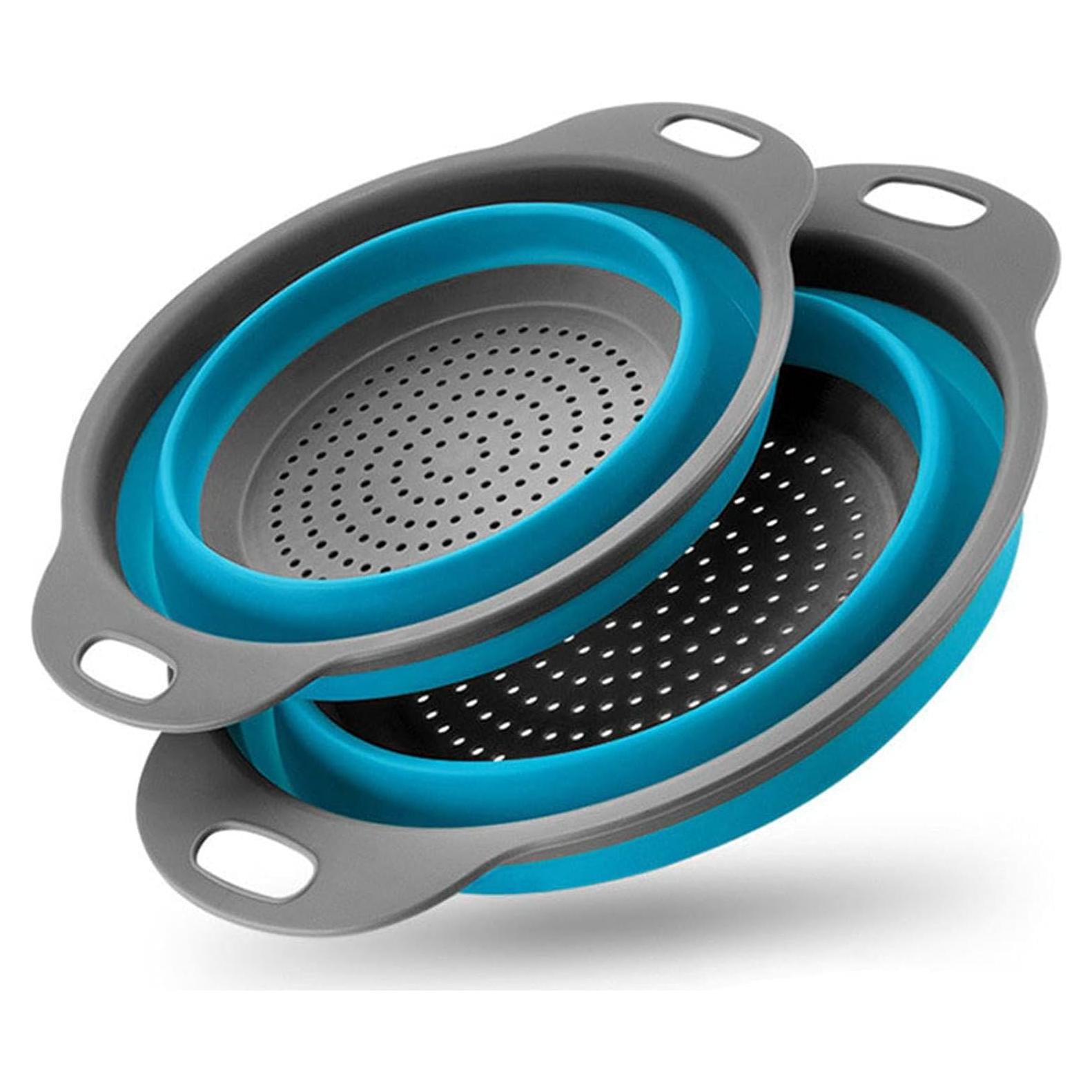 Set de Coladores Colapsables de Silicona WHZHAOCAI Azul 30cm