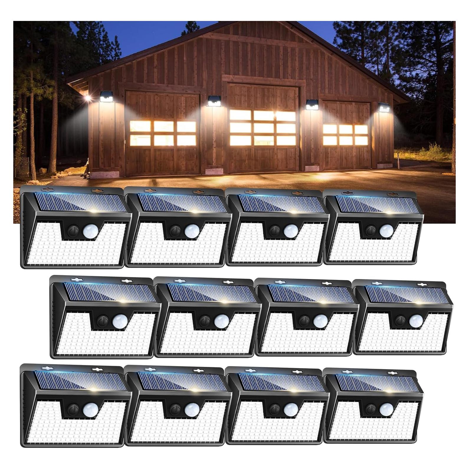 Luces Solares Peasur 12 Paquetes 140 LEDs Impermeables