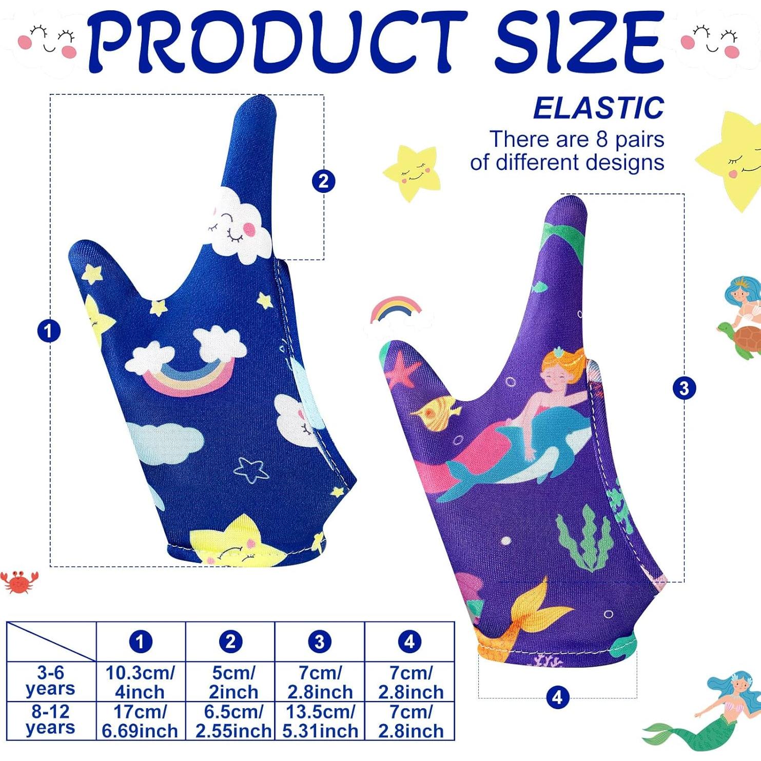 Guantes Antisucio para Niños Janmercy 16 Pcs 3-6 Años