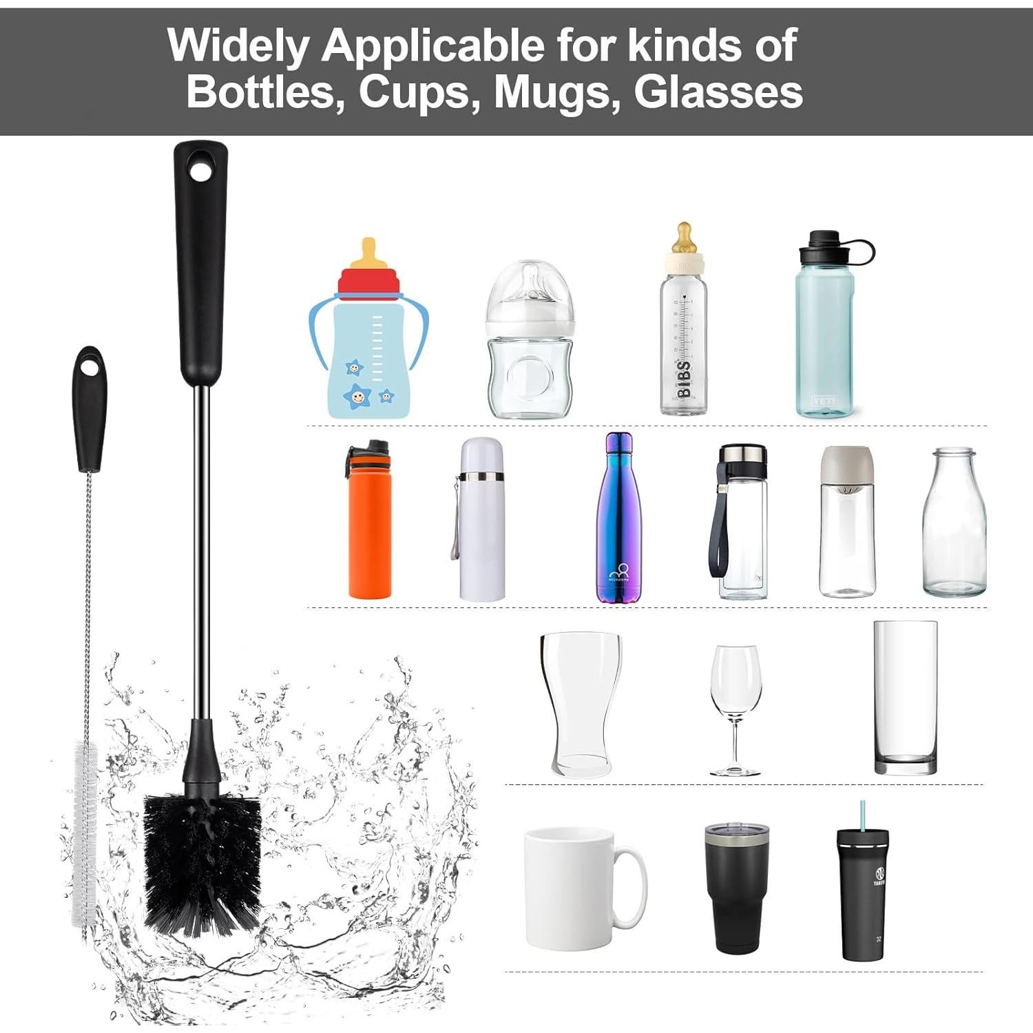 Juego de 4 Cepillos Limpiadores para Botellas HUMUTA - Acero Inoxidable