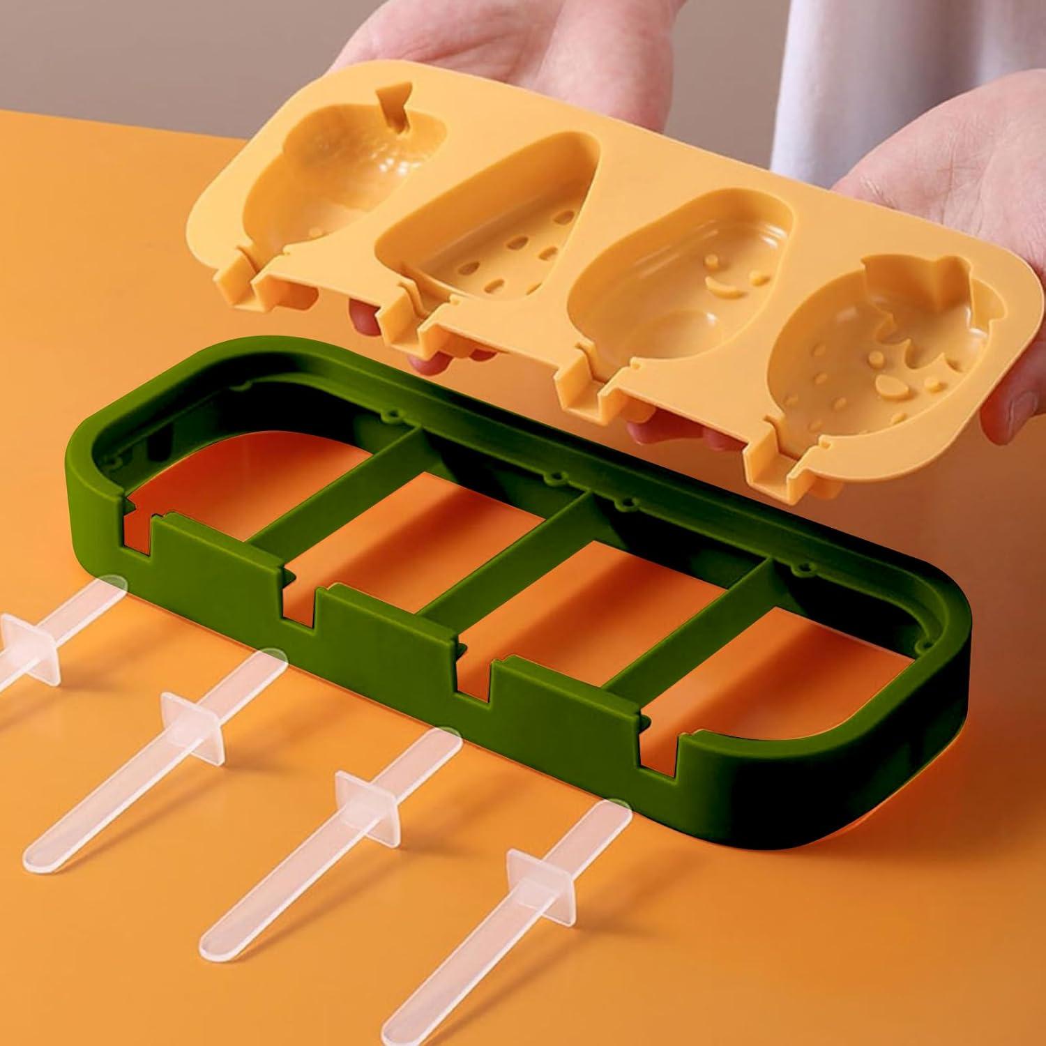 Moldes de Paletas de Silicona Katieyca - 2 Pcs Fresa y Pájaro