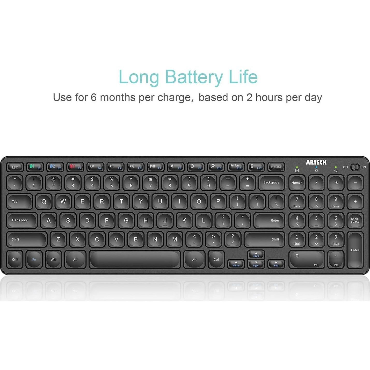 Teclado Bluetooth Arteck HB305-2 Ultra Compacto Inalámbrico