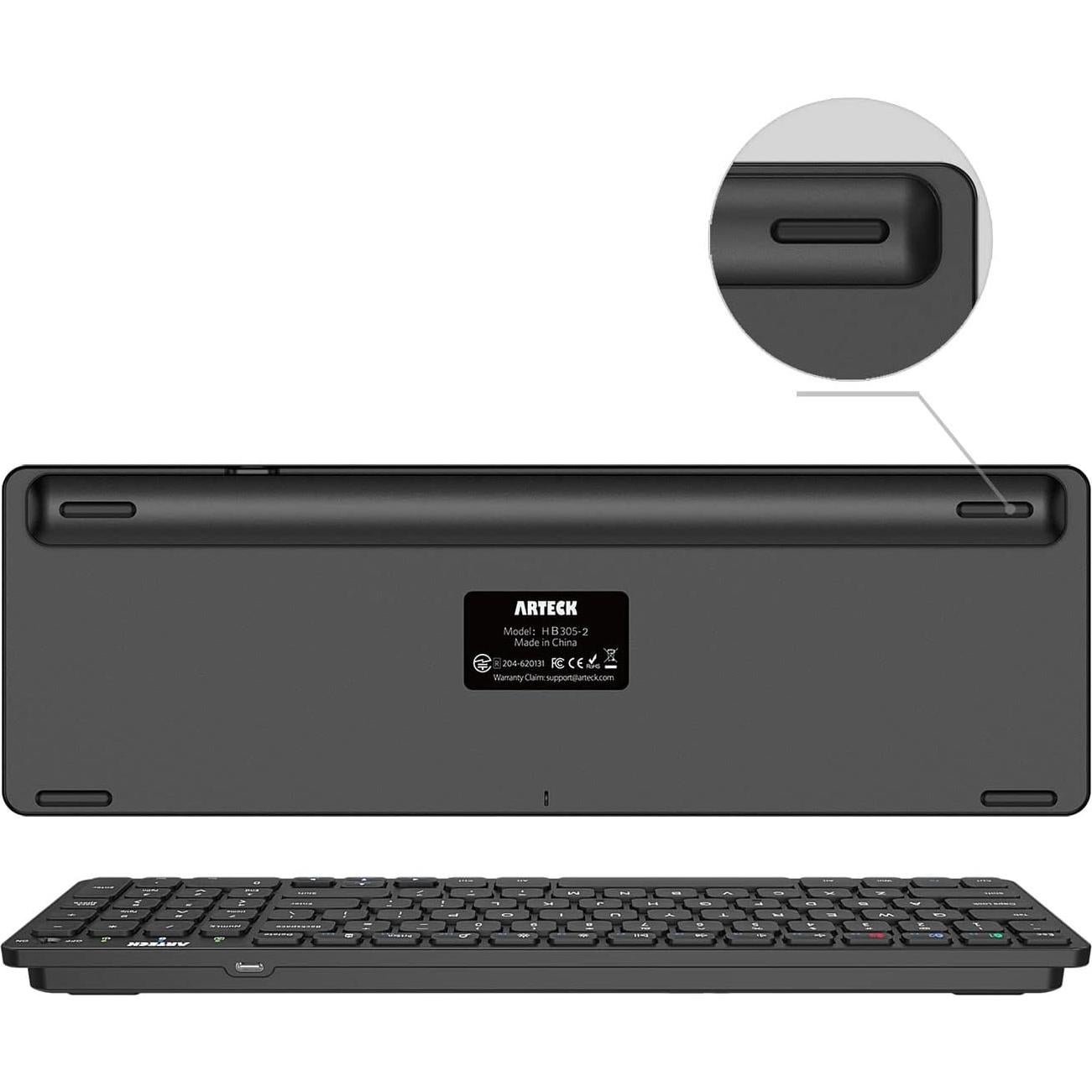 Teclado Bluetooth Arteck HB305-2 Ultra Compacto Inalámbrico