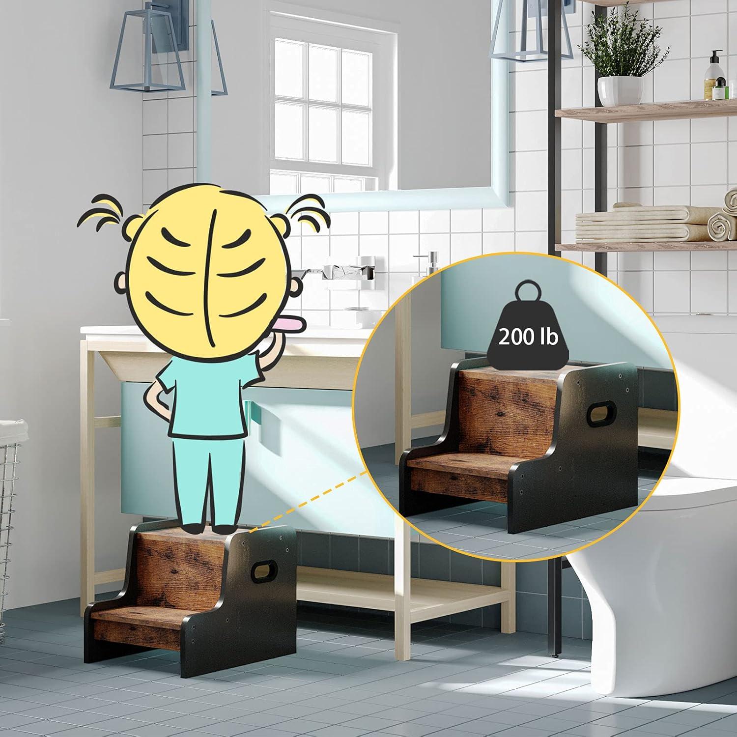 Escalera para Niños HOOBRO de 2 Pasos con Almohadillas Antideslizantes