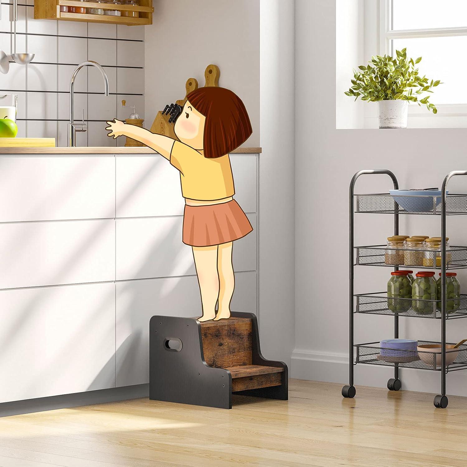 Escalera para Niños HOOBRO de 2 Pasos con Almohadillas Antideslizantes