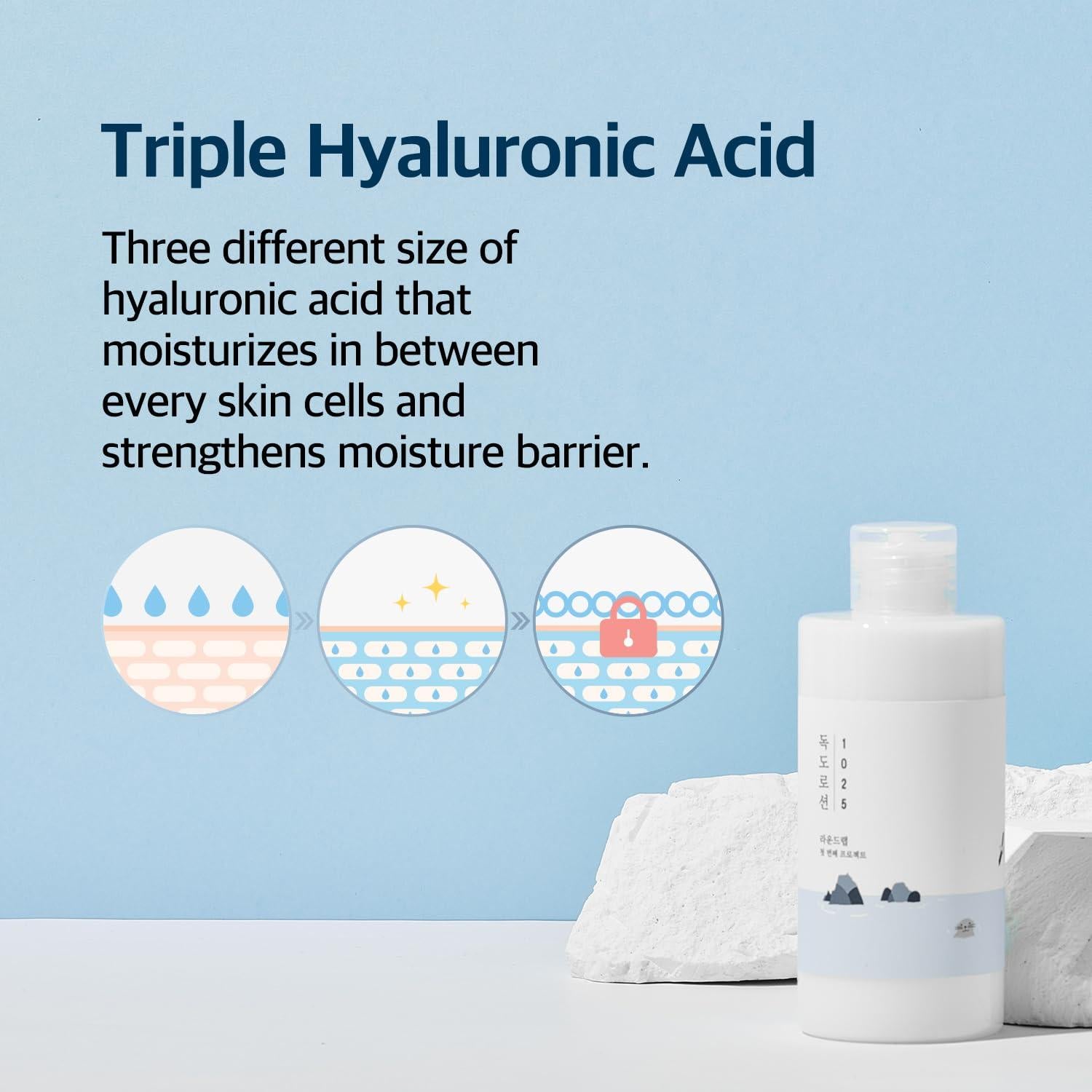 Loción Hidratante Facial ROUND LAB Dokdo 200 ml - Triple Ácido Hialurónico