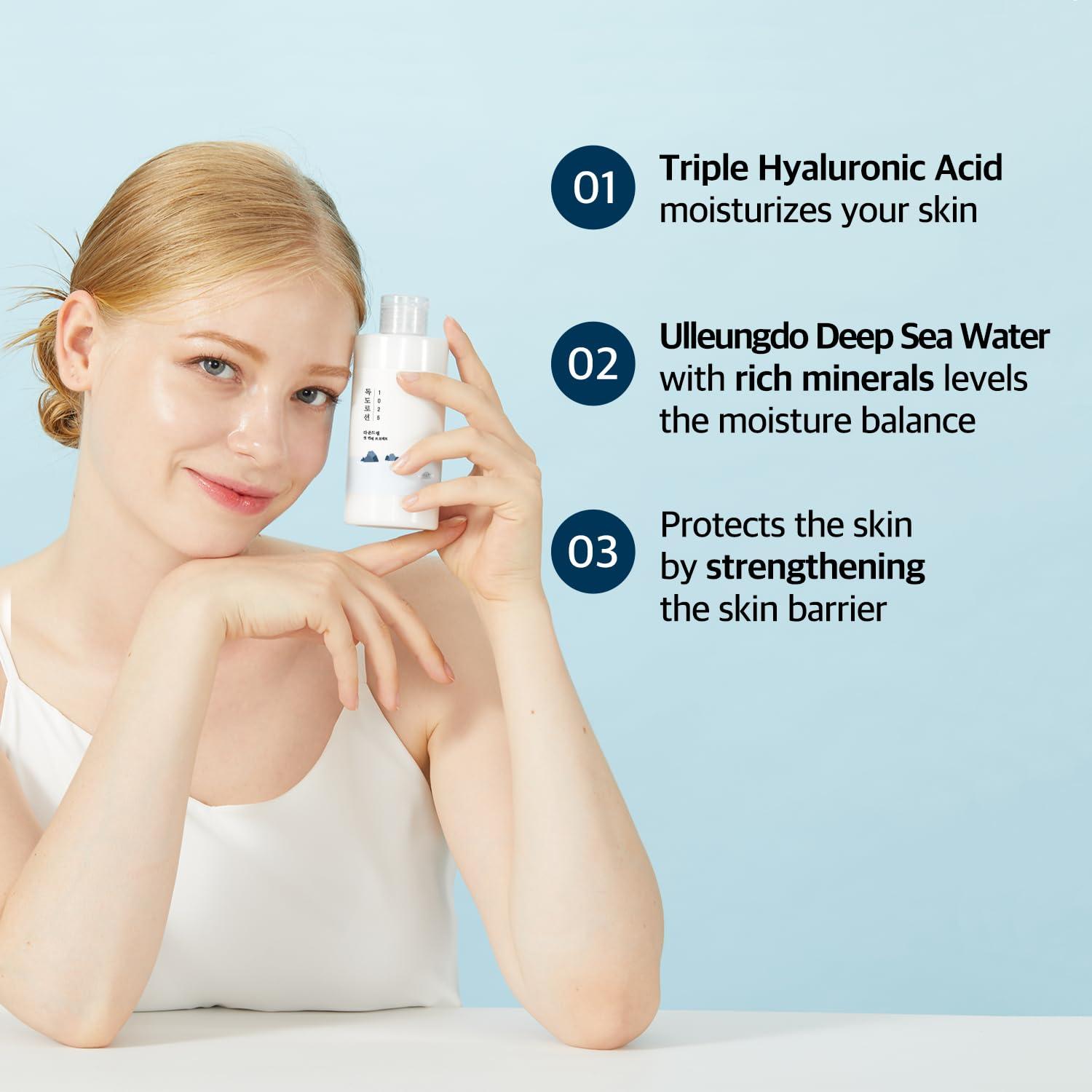 Loción Hidratante Facial ROUND LAB Dokdo 200 ml - Triple Ácido Hialurónico