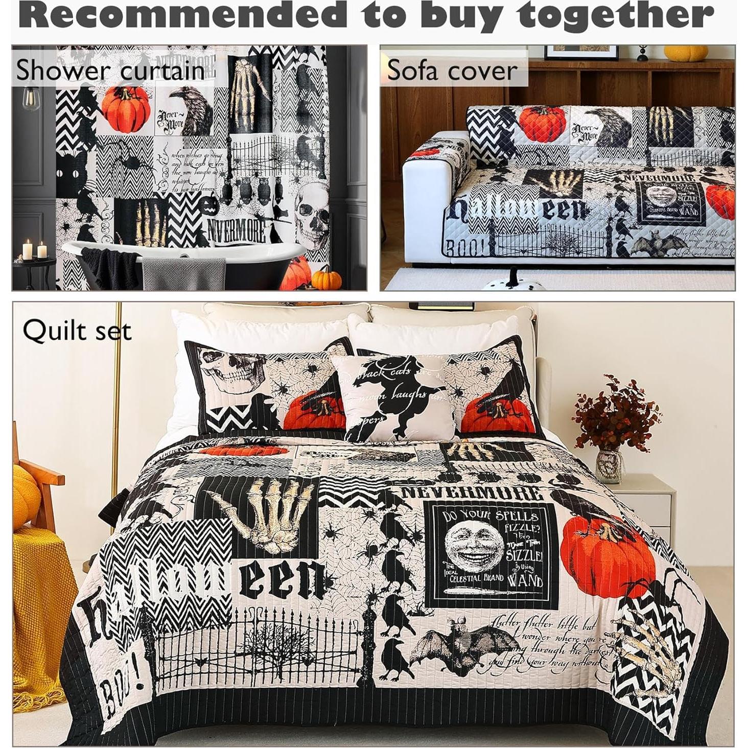 Funda de Sofá Antideslizante Cmfshape Halloween - Negro