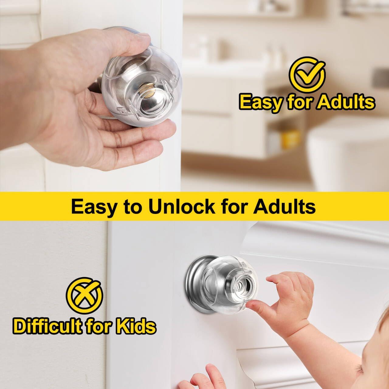 Cubierta de Seguridad para Perillas de Puerta Transparente - 4 Unidades