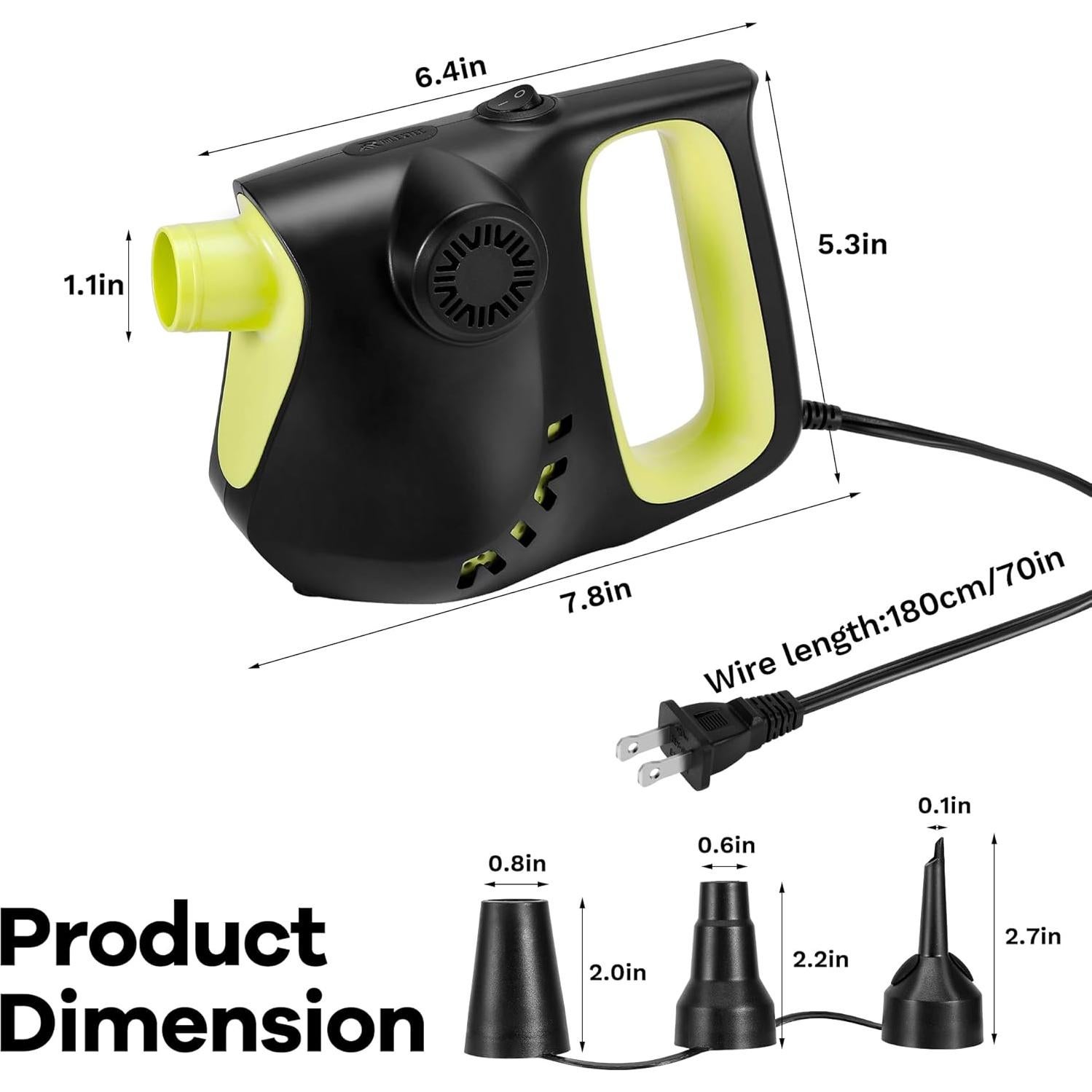 Bomba de Aire Eléctrica Rilextec YX-PDB 850L/min para Inflables