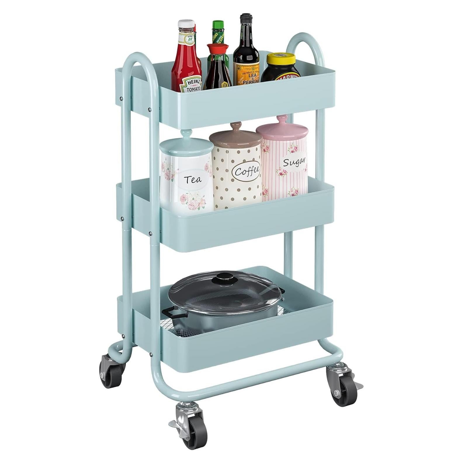 Carro Rodante de 3 Niveles Elitehouse Azul - Almacenamiento Móvil