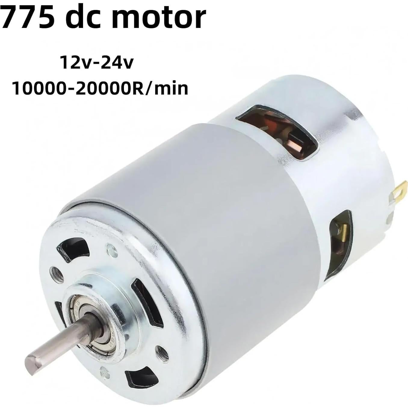 Motor DC 775 12V-24V 10000-20000 RPM Alto Par Pulyyds