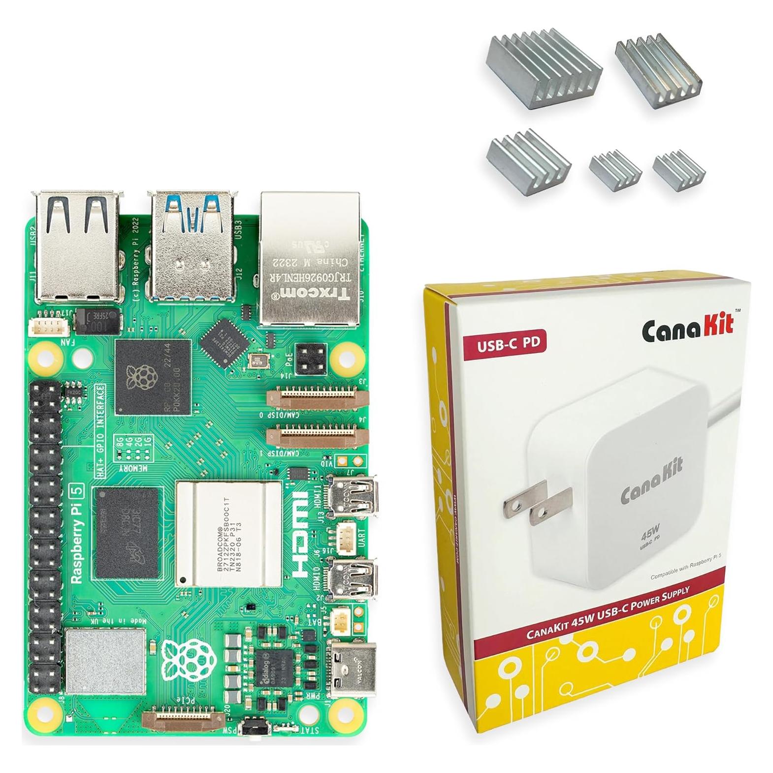 CanaKit Raspberry Pi 5 Kit Básico 2GB RAM Sin SD