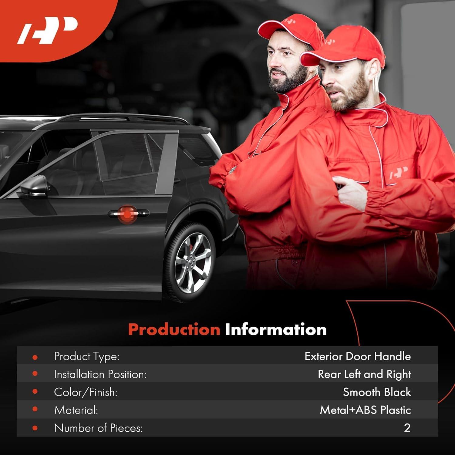 Manijas de Puerta Corredera A-Premium para Toyota Sienna 2004-2010, Negro, Juego de 2