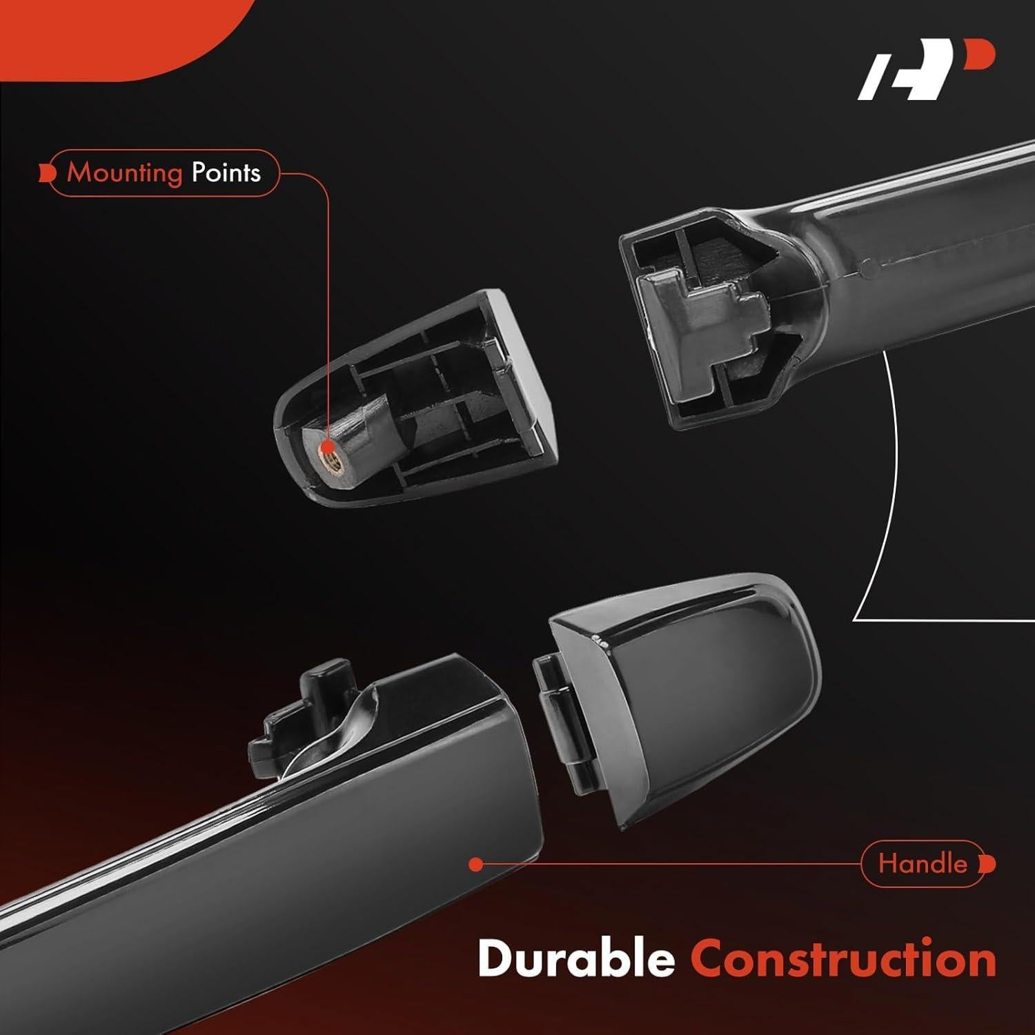 Manijas de Puerta Corredera A-Premium para Toyota Sienna 2004-2010, Negro, Juego de 2