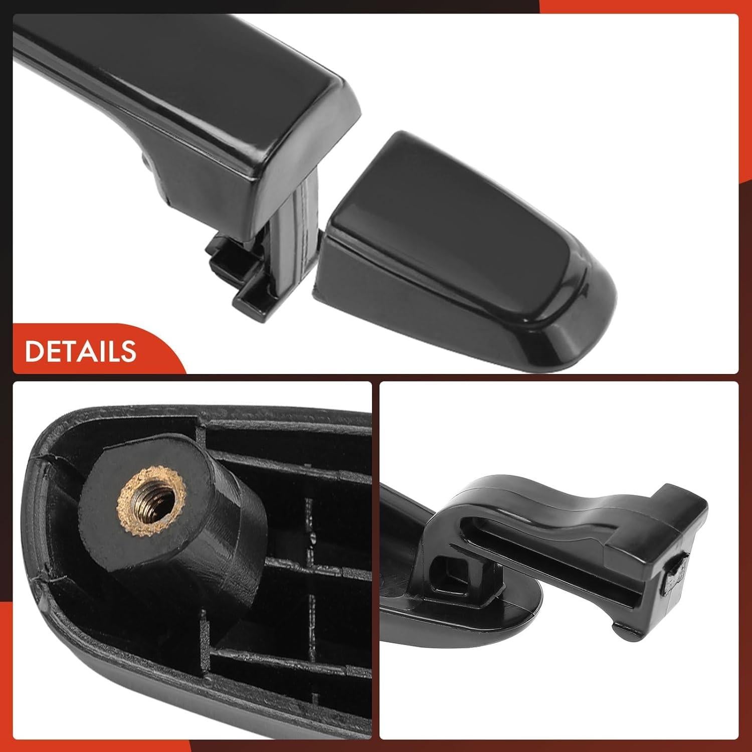 Manijas de Puerta Corredera A-Premium para Toyota Sienna 2004-2010, Negro, Juego de 2