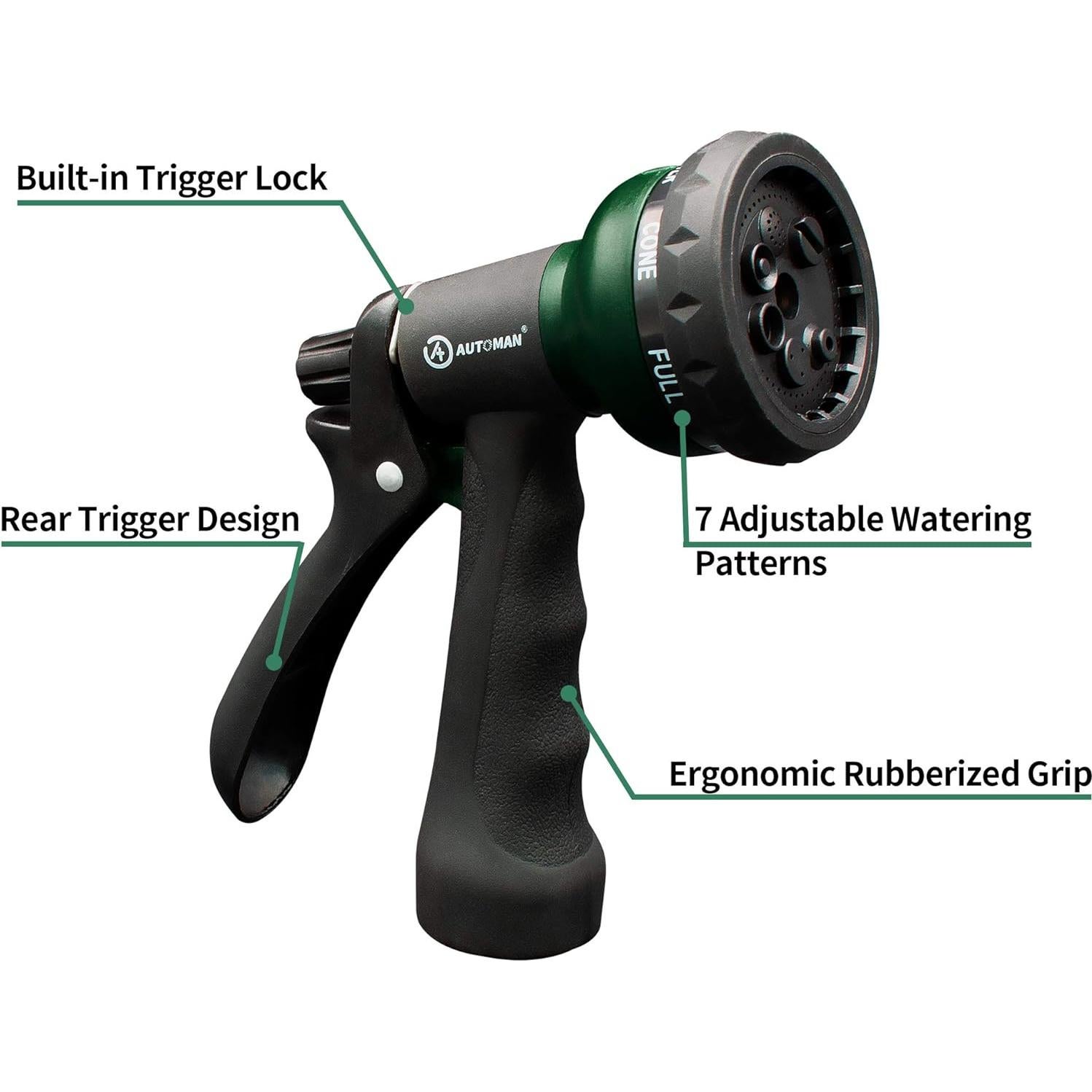 Boquilla de Manguera AUTOMAN con 7 Patrones de Riego