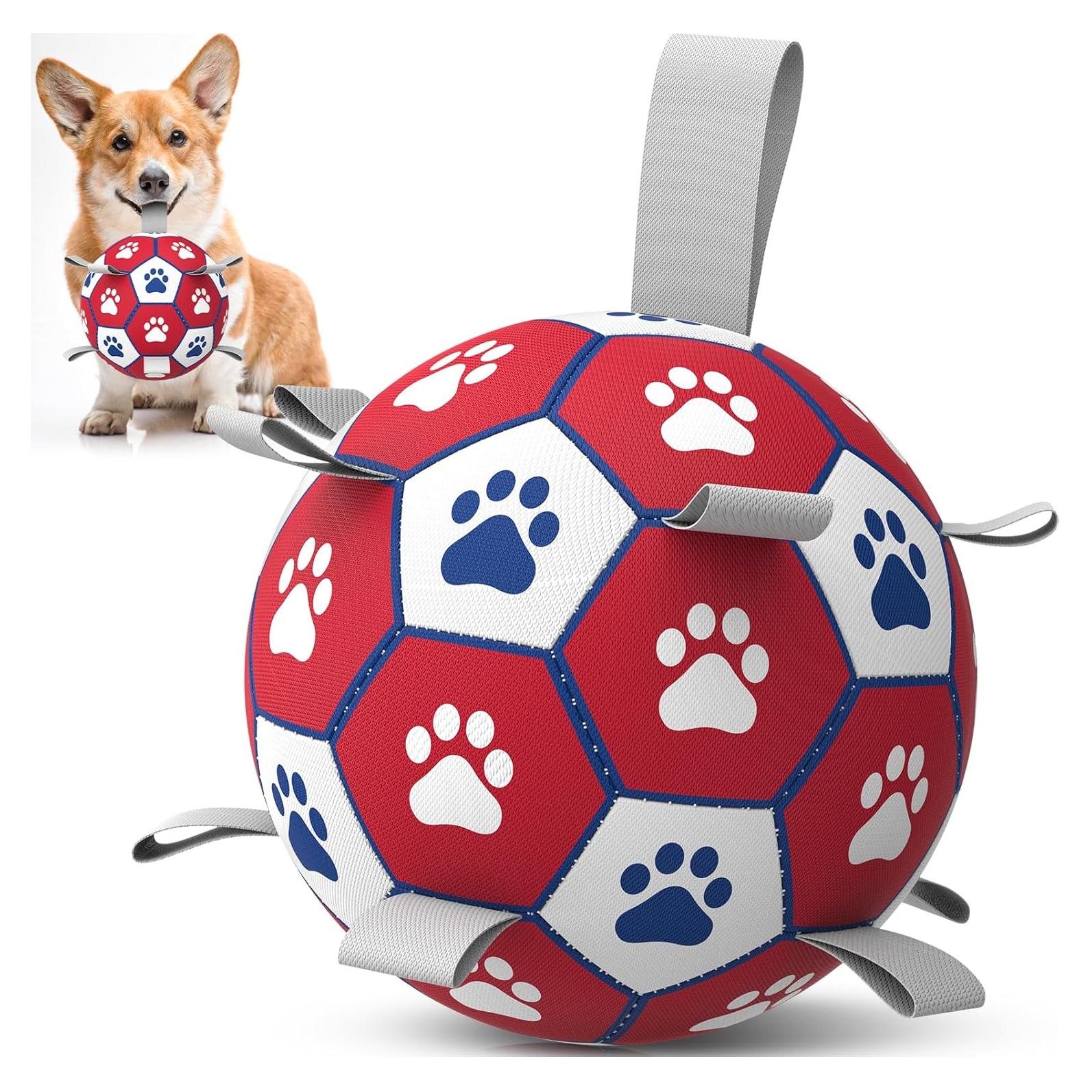 Pelota de Fútbol para Perros DIMAN Mediana con Correas