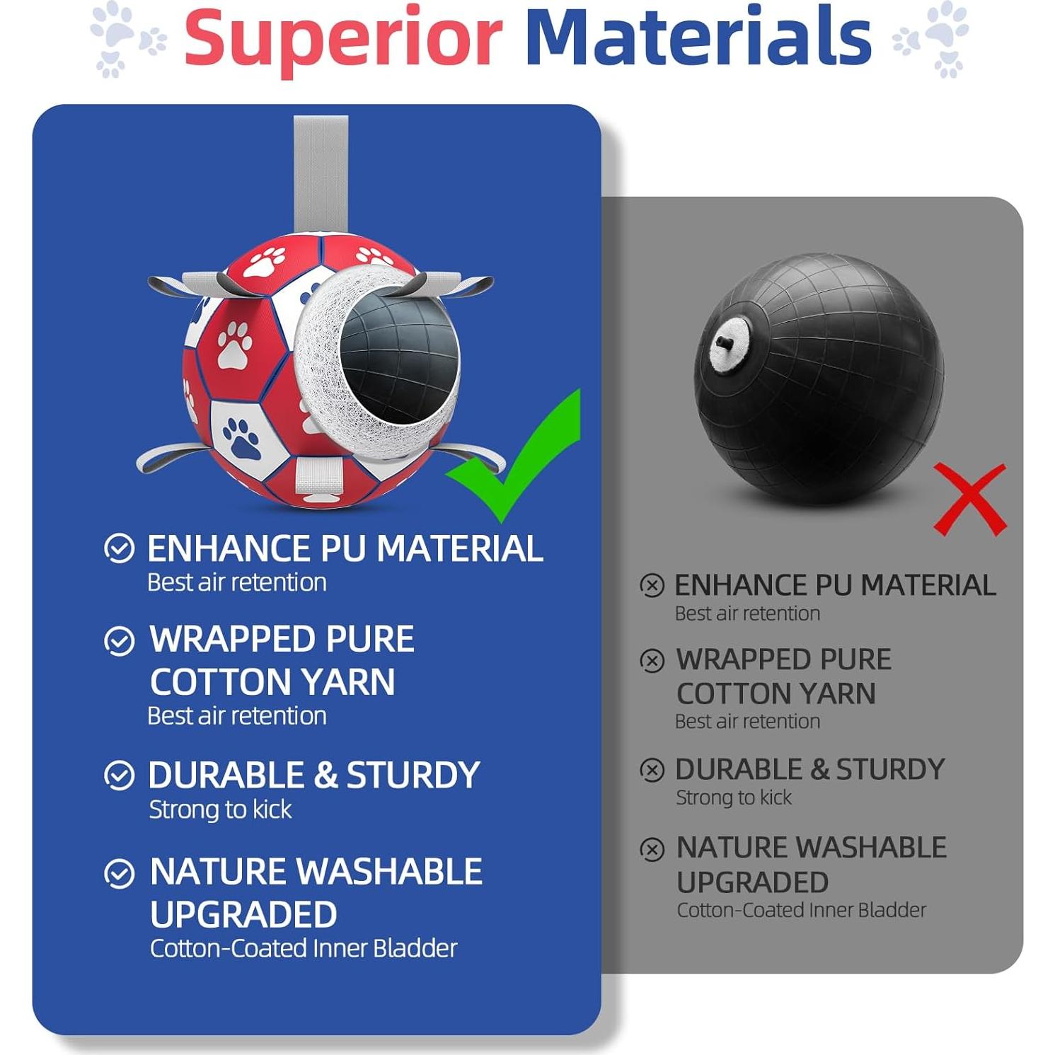 Pelota de Fútbol para Perros DIMAN Mediana con Correas