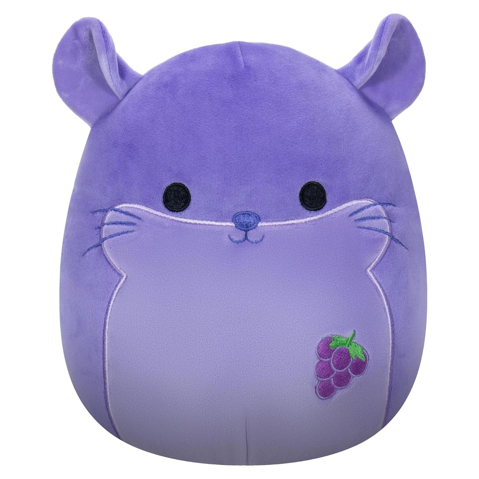 Peluche Squishmallows 20 cm Zergman Chinchilla Aromatizado Uva