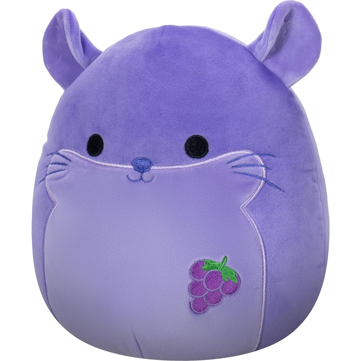 Peluche Squishmallows 20 cm Zergman Chinchilla Aromatizado Uva