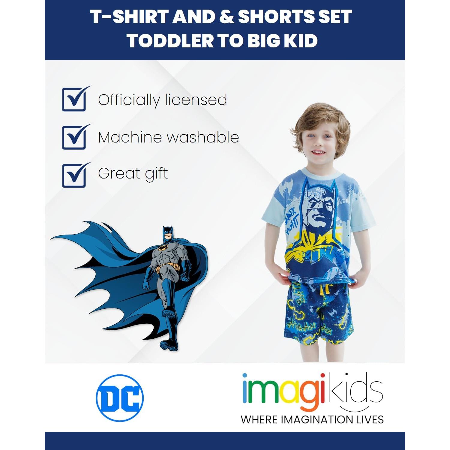 Conjunto camiseta y pantalones cortos Batman DC para niños