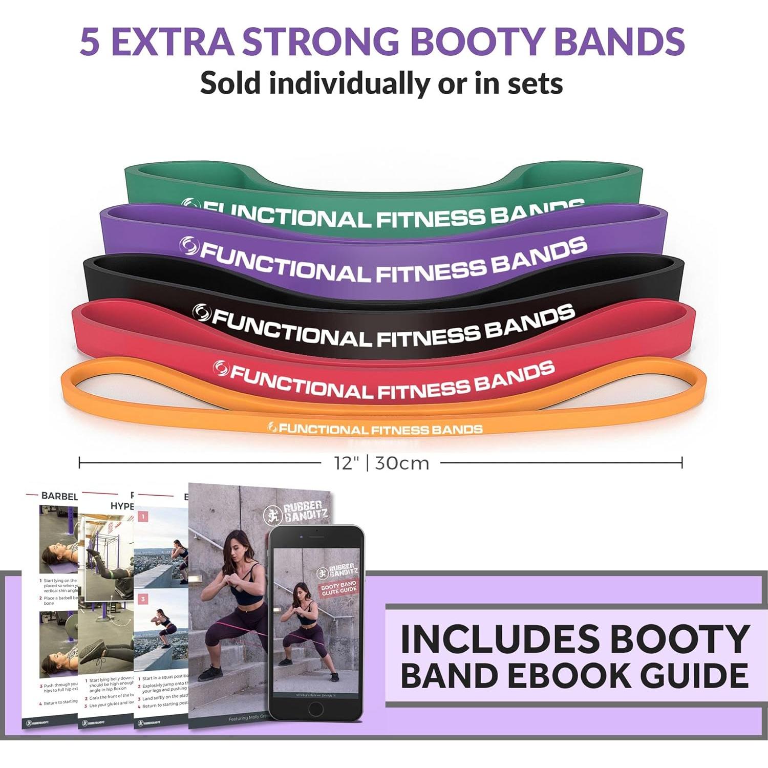 Bandas de Resistencia Extra Gruesas Rubberbanditz 30.48 cm - Ligera