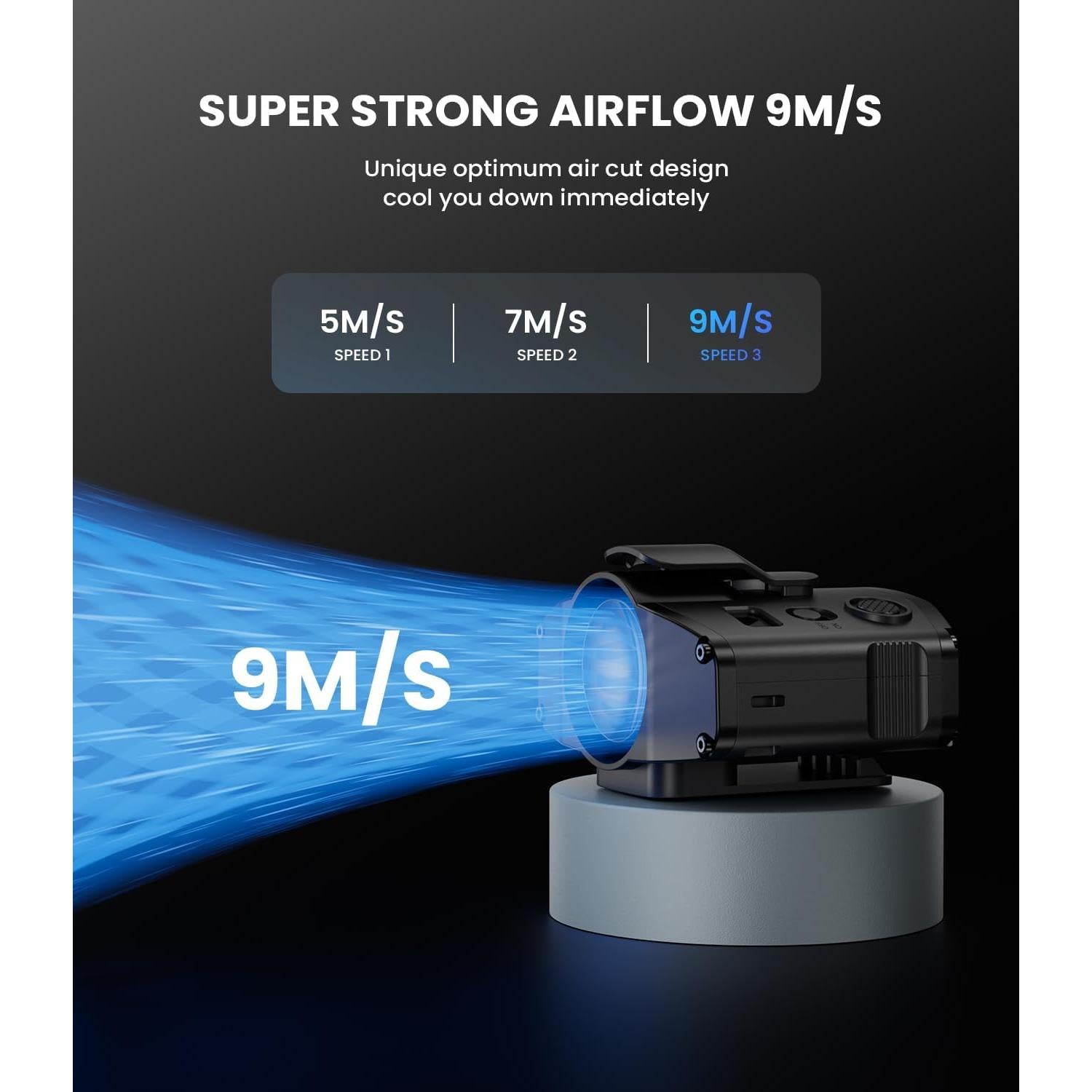 Ventilador de Cintura LEMOISTAR FB4 Portátil 3 en 1 10000mAh