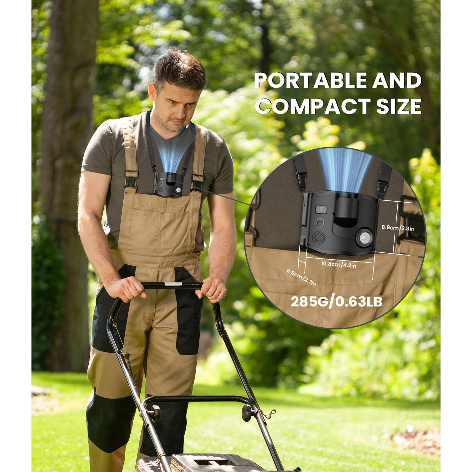 Ventilador de Cintura LEMOISTAR FB4 Portátil 3 en 1 10000mAh