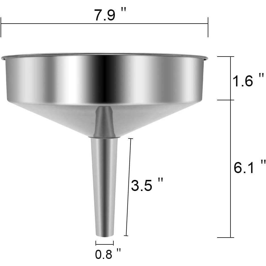 Embudo Grande HOXHA de Acero Inoxidable con Colador 20.07 cm