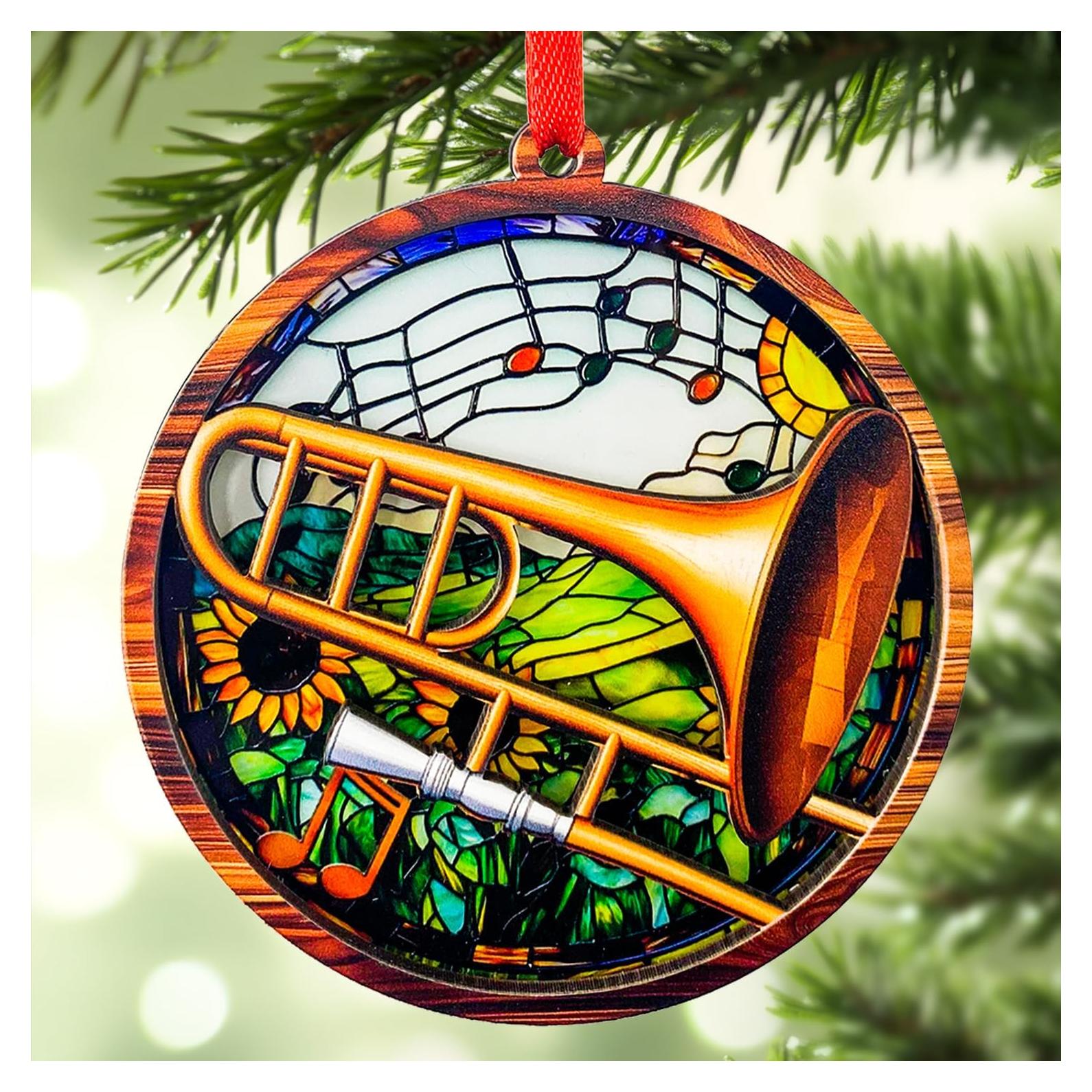 Adorno de Trompeta SUFA de Madera y Acrílico 2 Capas