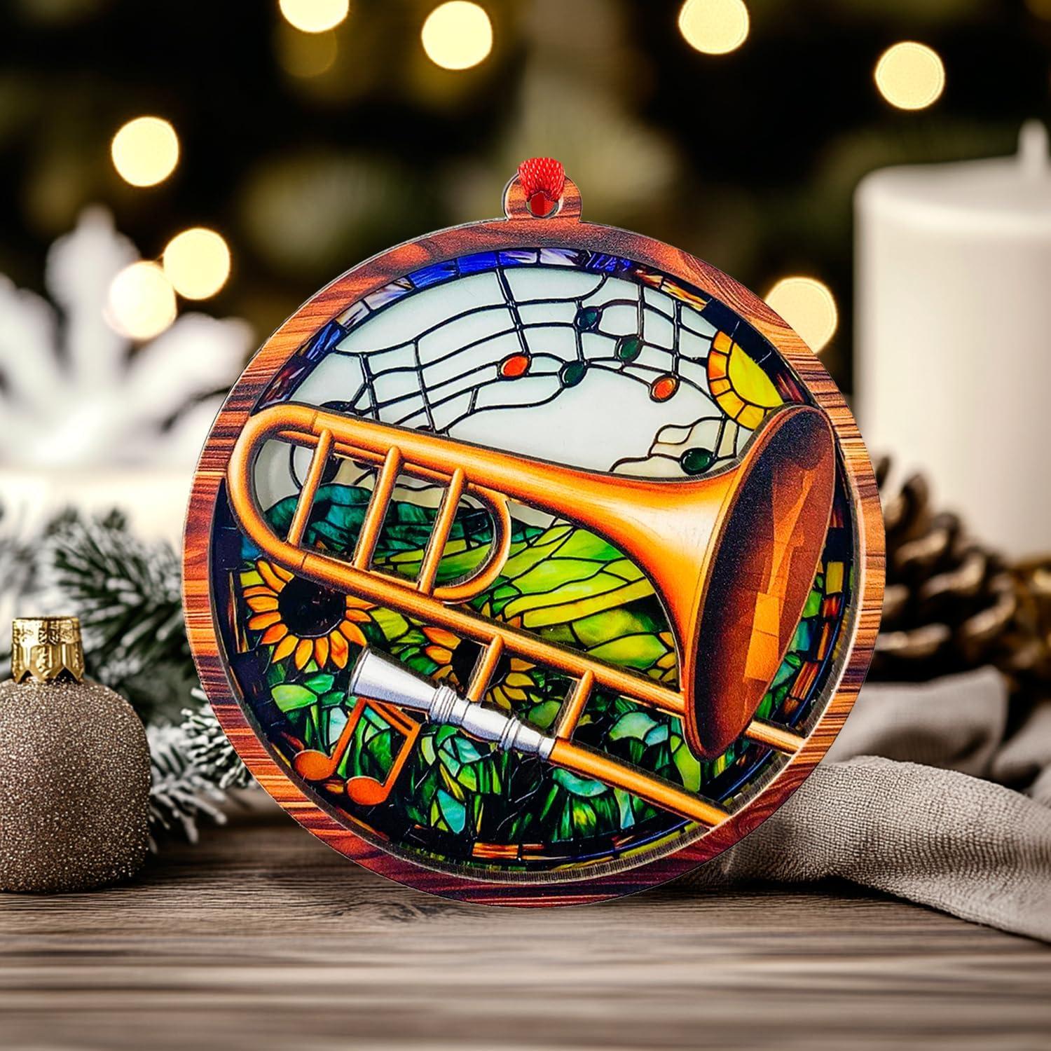 Adorno de Trompeta SUFA de Madera y Acrílico 2 Capas